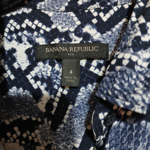 Banana Republic Navy and White Patterned Dress - Picture 3 of 5